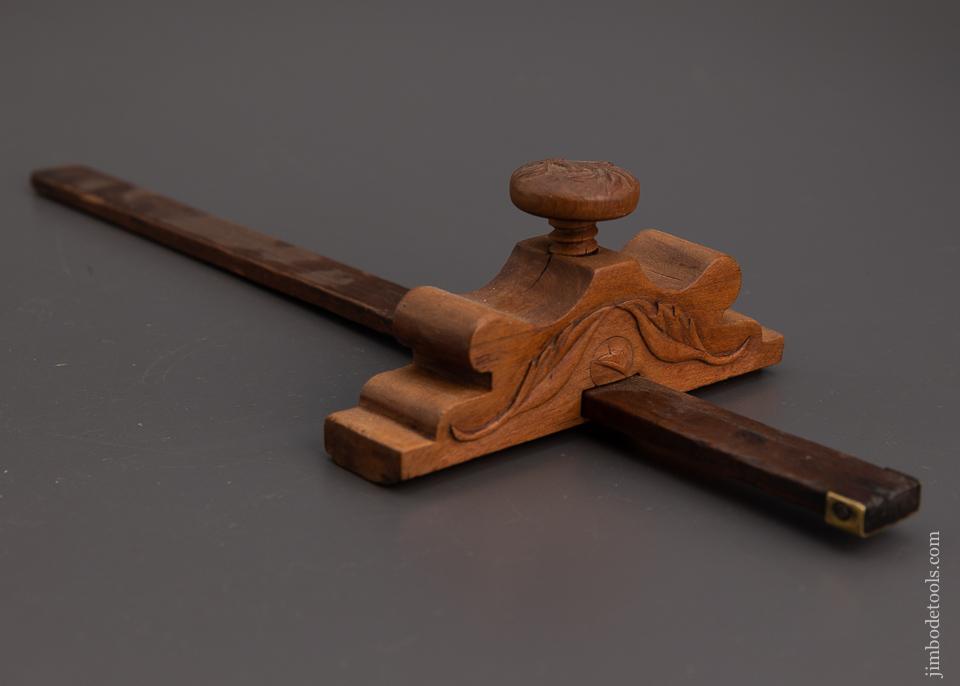  Stunning! Early Applewood Fancy Carved Marking Gauge - EXCELSIOR 101301