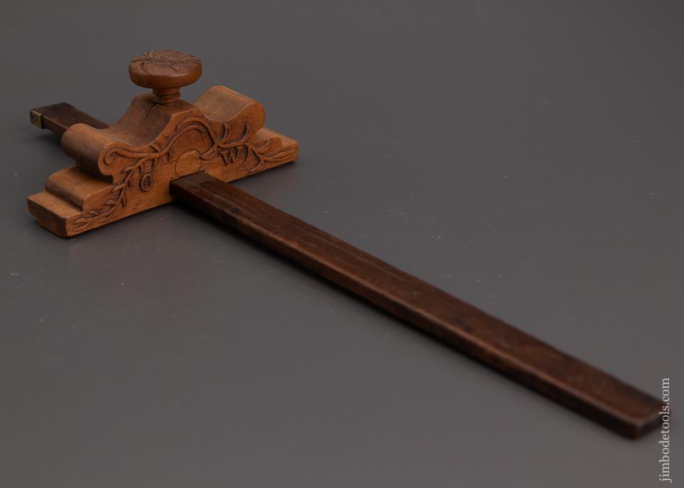  Stunning! Early Applewood Fancy Carved Marking Gauge - EXCELSIOR 101301