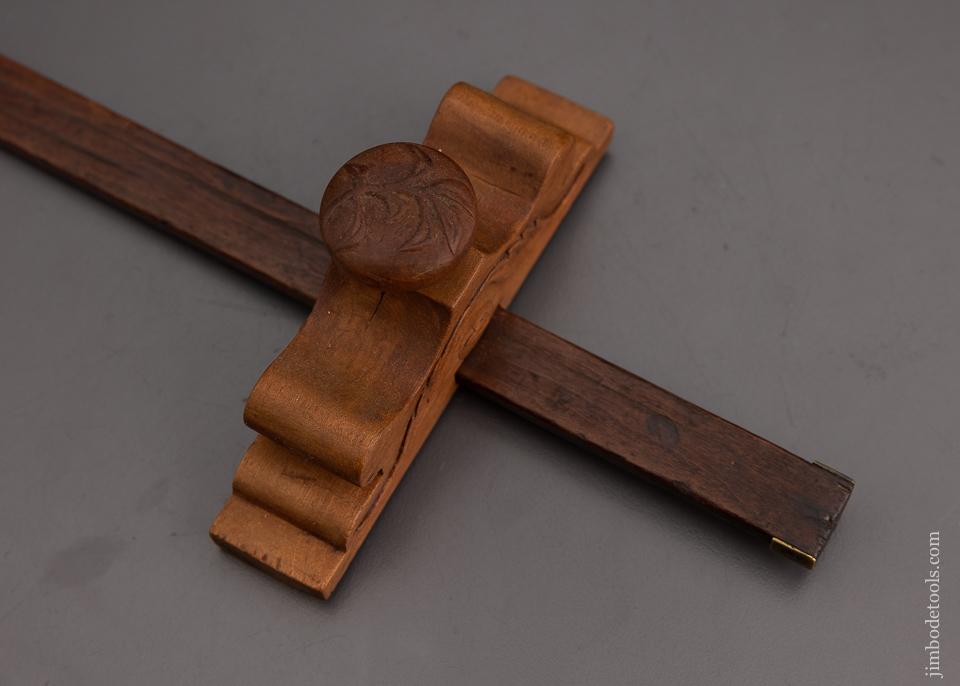  Stunning! Early Applewood Fancy Carved Marking Gauge - EXCELSIOR 101301
