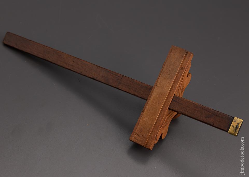  Stunning! Early Applewood Fancy Carved Marking Gauge - EXCELSIOR 101301