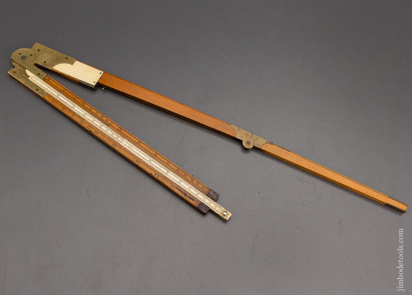 Rare & Fine 3 Fold Boxwood Timber Rule with Slide & Tablet by TREE 1832-42 - EXCELSIOR 101764