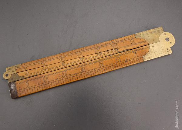 Rare & Fine 3 Fold Boxwood Timber Rule with Slide & Tablet by J. TREE ...