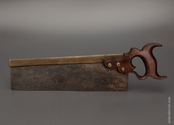 Killer W. CRESSON PHILADA. 14 Inch Triple Cove Brass Back Tenon Saw - EXCELSIOR 101830