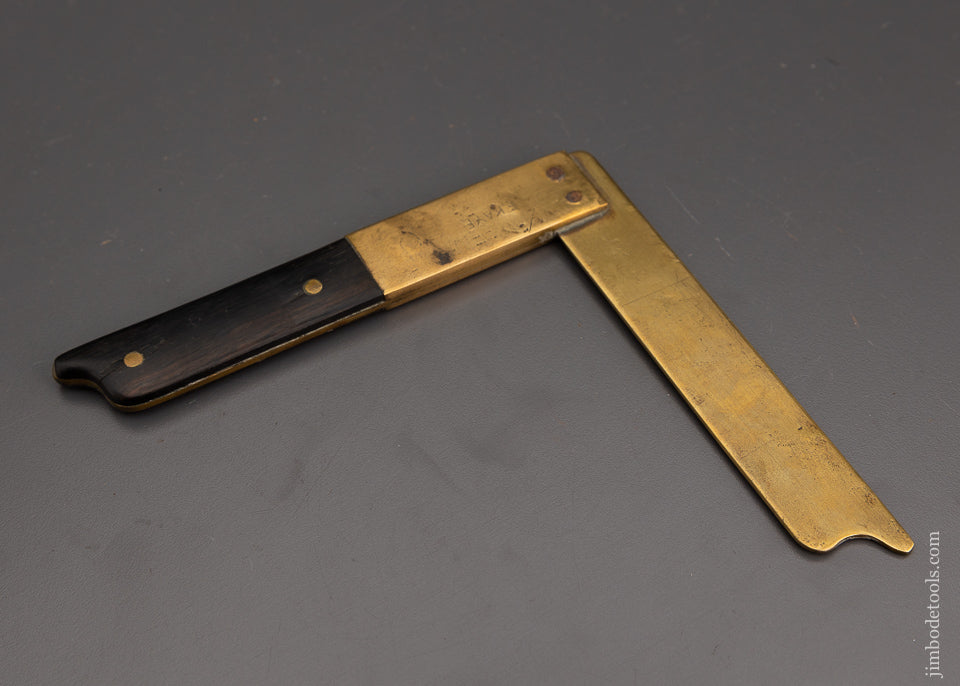 Exquisite 18th Century Brass & Ebony Try Square - EXCELSIOR 101930