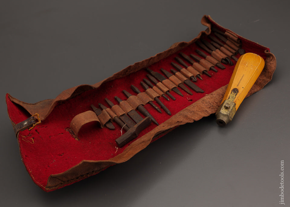 Astonishing Boxwood Tool Handle with 22 Bits CALQUHOUN & CADMAN - EXCELSIOR 101943