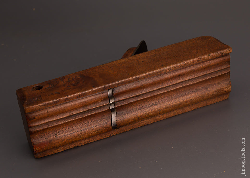 Exquisite “I. NICHOLSON LIVING IN WRENTHAM” Yellow Birch Crown Moulding Plane - EXCELSIOR 103111