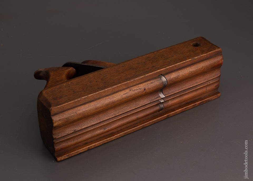 Exquisite “I. NICHOLSON LIVING IN WRENTHAM” Yellow Birch Crown Moulding Plane - EXCELSIOR 103111