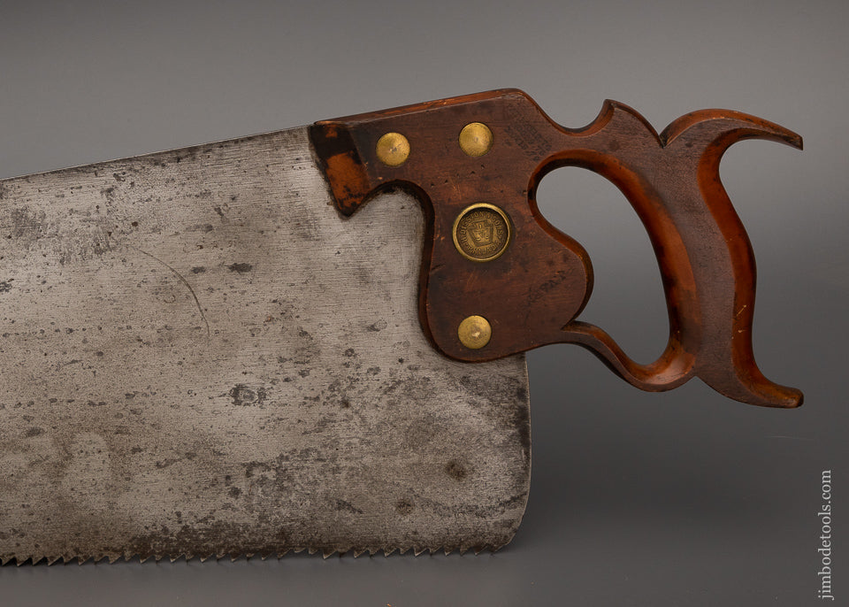 Rare DISSTON No. 8 Rip Hand Saw ca. 1876-87 Extra Fine Just Sharpened by Tom Law - EXCELSIOR 103467