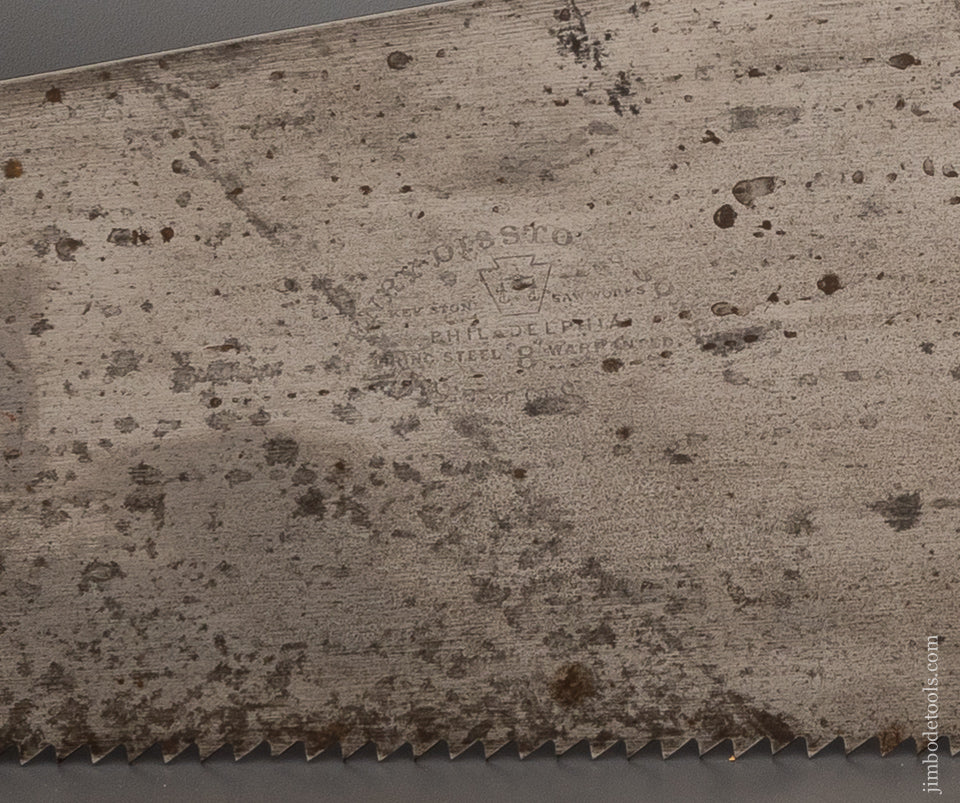 Rare DISSTON No. 8 Rip Hand Saw ca. 1876-87 Extra Fine Just Sharpened by Tom Law - EXCELSIOR 103467