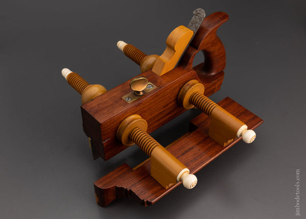 Drop Dead Stunning Solid Mahogany Screw Arm Plow Plane by DEFOREST - EXCELSIOR 104301