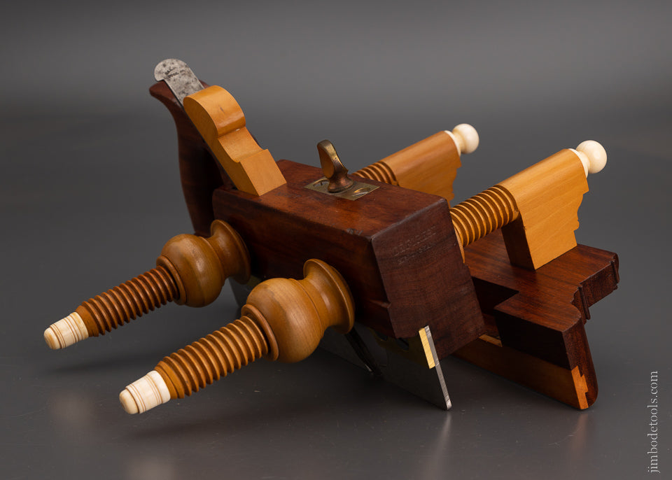Drop Dead Stunning Solid Mahogany Screw Arm Plow Plane by DEFOREST - EXCELSIOR 104301