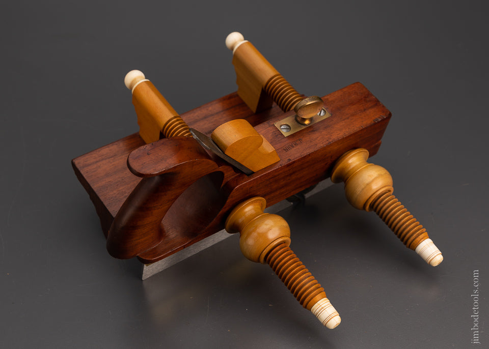Drop Dead Stunning Solid Mahogany Screw Arm Plow Plane by DEFOREST - EXCELSIOR 104301