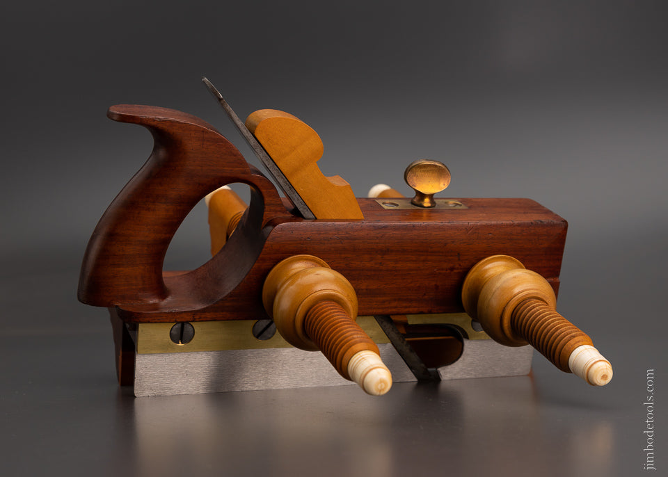 Drop Dead Stunning Solid Mahogany Screw Arm Plow Plane by DEFOREST - EXCELSIOR 104301