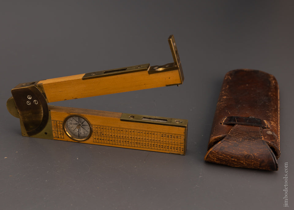 Gorgeous Solid Boxwood Clinometer Combination Tool with Compass - EXCELSIOR 104510