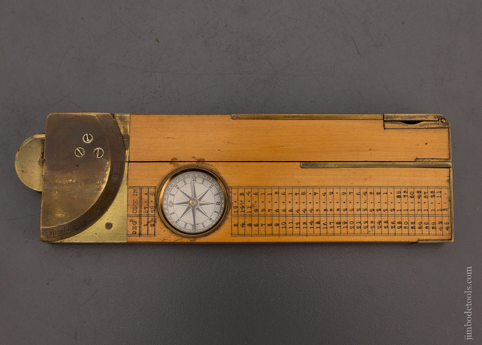 Gorgeous Solid Boxwood Clinometer Combination Tool with Compass - EXCELSIOR 104510