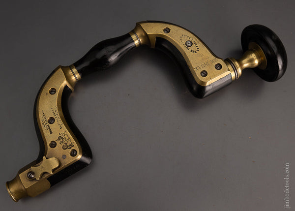 Special Brass Framed Ebony ULTIMATUM Bit Brace by THOMAS TURNER Extra Fine - EXCELSIOR 104970