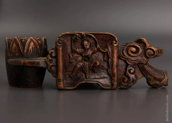 Early Spectacular Elaborately Carved Japanese Sumitsubo Ink Line - EXCELSIOR 105863