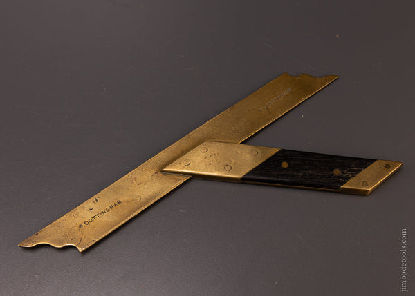 18th Century Ebony & Brass Miter Square - EXCELSIOR 106293