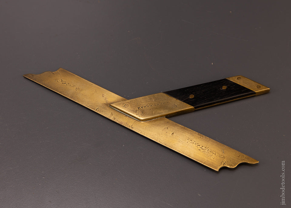 18th Century Ebony & Brass Miter Square - EXCELSIOR 106293