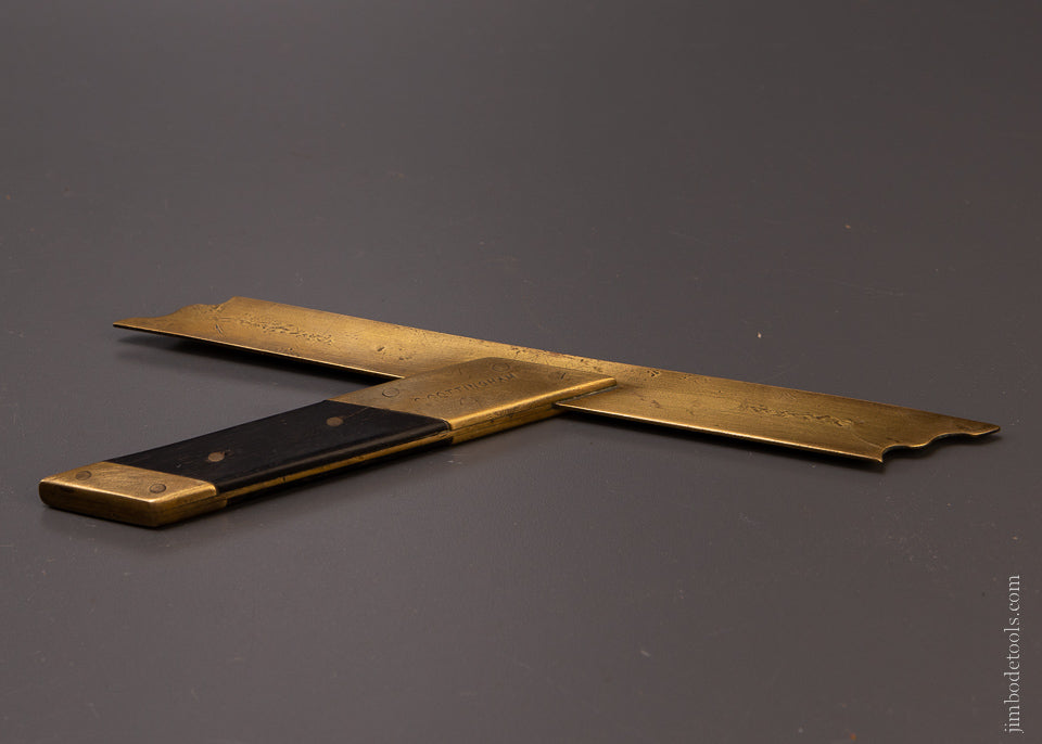 18th Century Ebony & Brass Miter Square - EXCELSIOR 106293