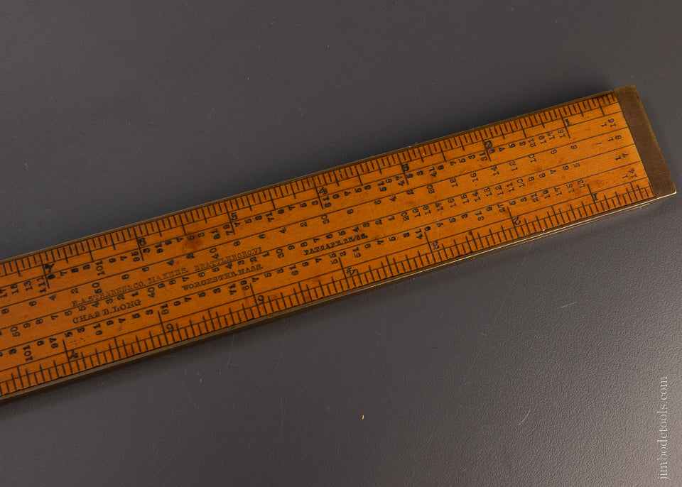 Spectacular CHAS. B. LONG PATENT Gear Cutting Rule by E.A. STEARNS - EXCELSIOR 107038