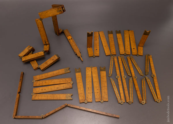 Fabulous Set of Boxwood Rules Including a 12 FOLD! - EXCELSIOR 107071