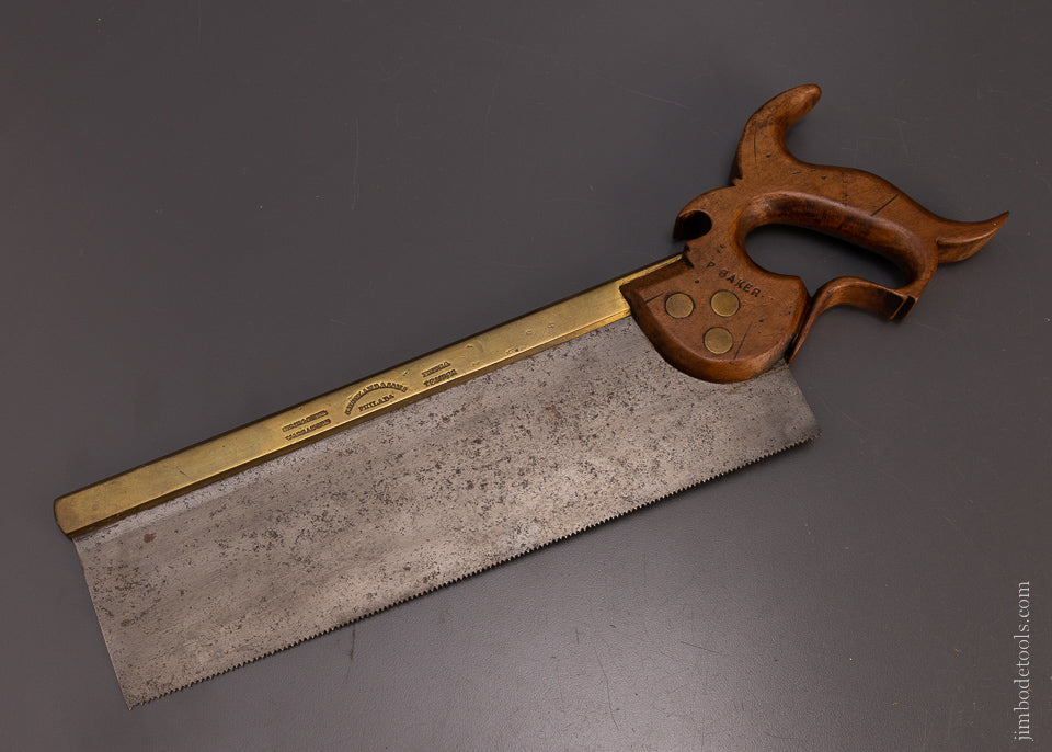 Rare “J. HOYLAND & SONS PHILADA” Spring Steel Brass Back Carcass Saw - EXCELSIOR 107358