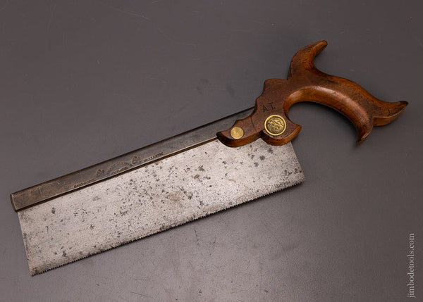 Rare DISSTON Double Eagle Triple Cove Open Tote Back Saw - EXCELSIOR 107689 