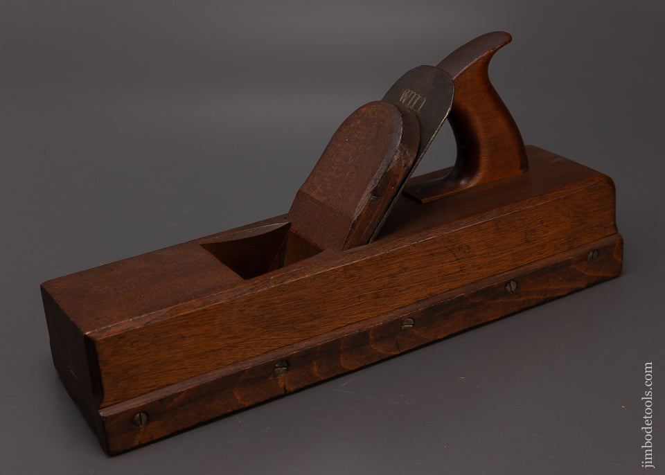 Phenomenal Crisp! 3 1/2" Wide JO. FULLER Yellow Birch Crown Moulding Plane - EXCELSIOR 108011