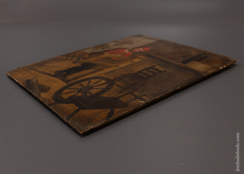 Spectacular Find! 17th CENTURY OIL ON BOARD of a Wood Turner’s Workshop with Lathe Tools - EXCELSIOR 108279