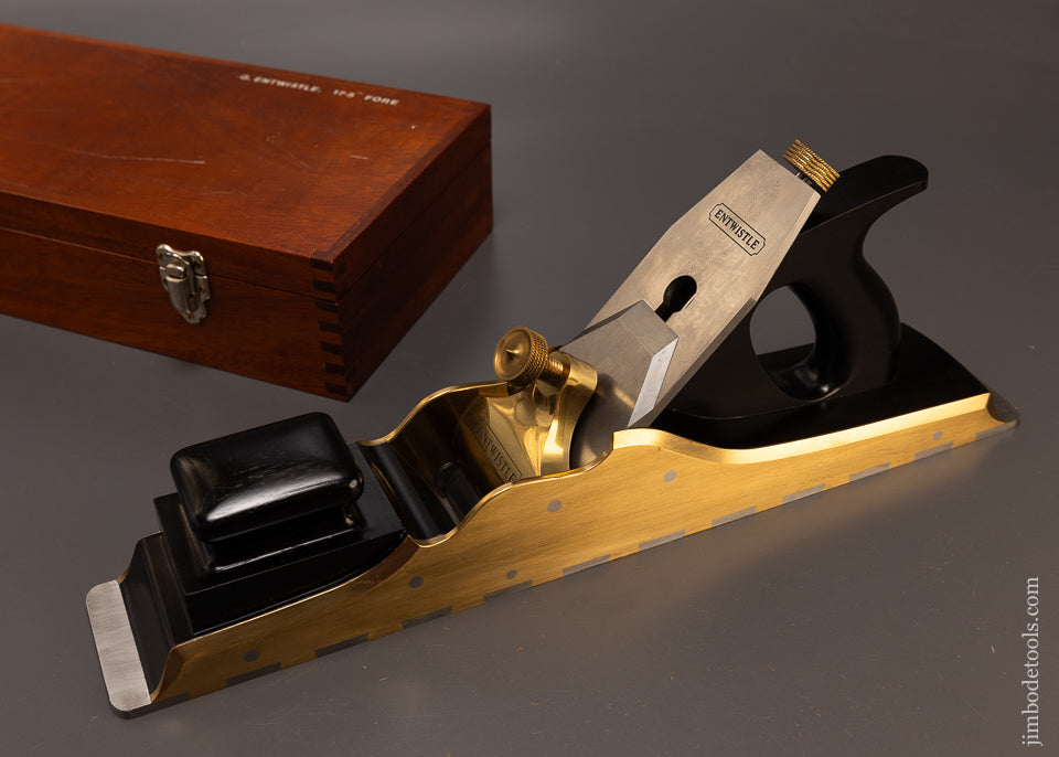 Spectacular Ebony Stuffed Gunmetal & Steel Dovetailed 17 1/2 Inch Infill Plane by G. ENTWISTLE - EXCELSIOR 108588