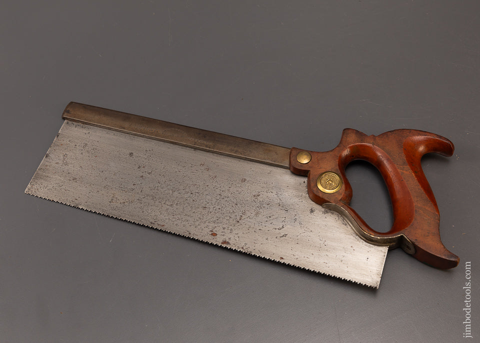 Extra Fine Ergonomic Right Handed HARVEY PEACE Back Saw with 1883 Patent Reinforcement Plate - EXCELSIOR 108685