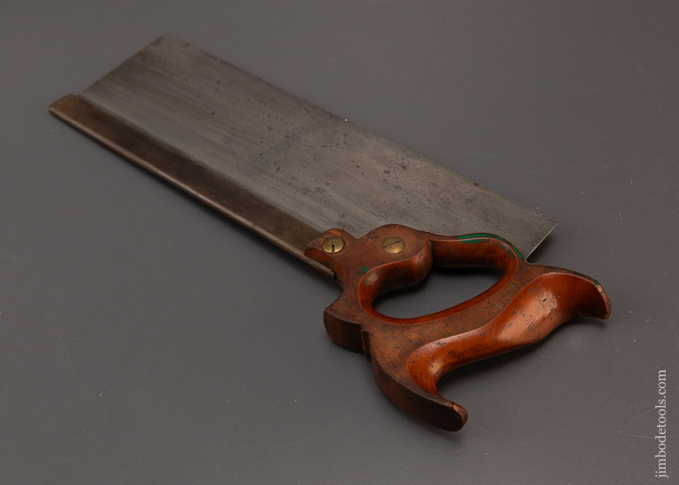 Extra Fine Ergonomic Right Handed HARVEY PEACE Back Saw with 1883 Patent Reinforcement Plate - EXCELSIOR 108685