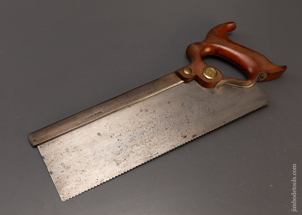 Extra Fine Ergonomic Right Handed HARVEY PEACE Back Saw with 1883 Patent Reinforcement Plate - EXCELSIOR 108685