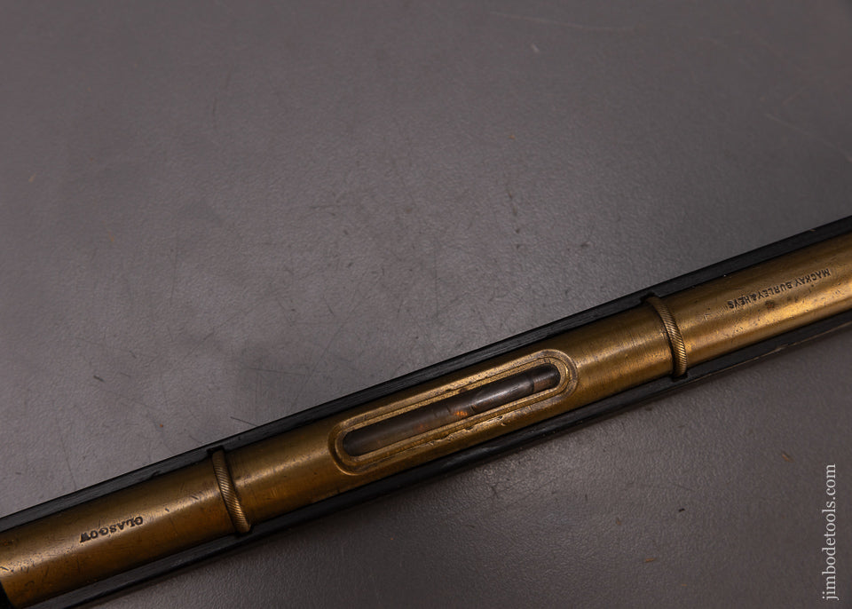 Rare MACKAY, BURLEY & HEYS Ebony & Brass Level with Eclipse Vial Cover - EXCELSIOR 108982