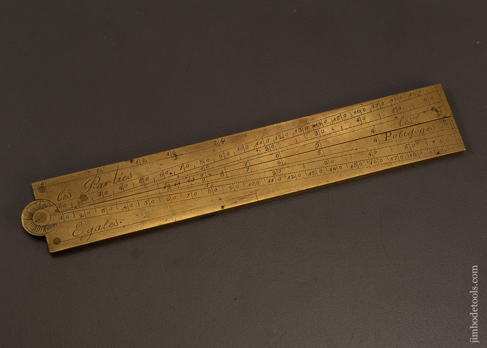 Stunning 17th Century French Brass Sector Rule signed Butterfield Paris ca. 1680-1724 - EXCELSIOR 109000