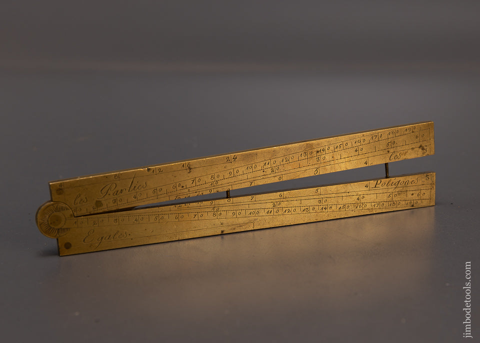 Stunning 17th Century French Brass Sector Rule signed Butterfield Paris ca. 1680-1724 - EXCELSIOR 109000