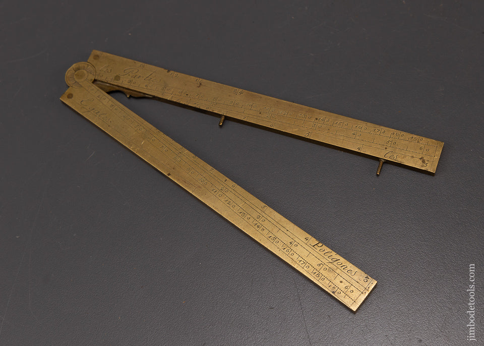 Stunning 17th Century French Brass Sector Rule signed Butterfield Paris ca. 1680-1724 - EXCELSIOR 109000