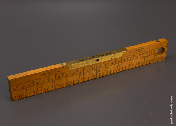 Extra Fine RABONE & SONS No. 1915 Combination Boxwood Rule & Level with Good Vial - EXCELSIOR 109307 