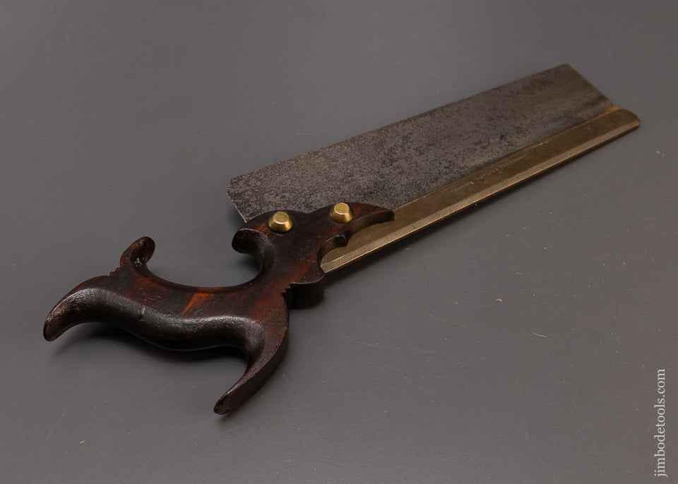 Spectacular W. CRESSON PHILADA SPRING STEEL Double Cove Brass Back Dovetail Saw - EXCELSIOR 109469