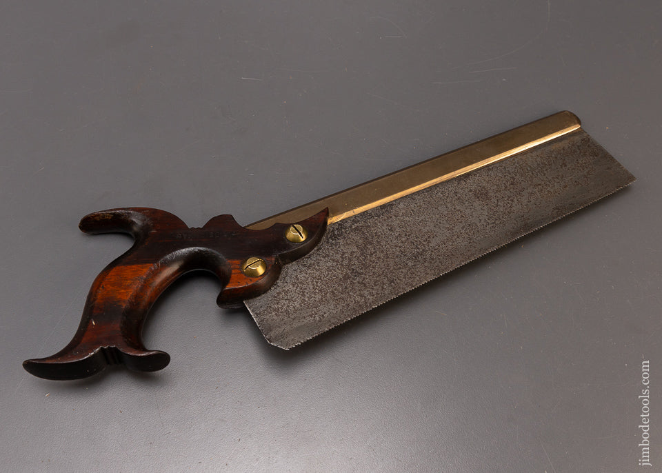 Spectacular W. CRESSON PHILADA SPRING STEEL Double Cove Brass Back Dovetail Saw - EXCELSIOR 109469