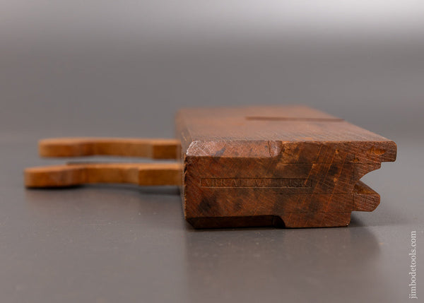 Mint 4 STAR 18th Century 10 Inch Yellow Birch Double Iron Door Moulding Plane by ABRAHAM FISK - EXCELSIOR 110211