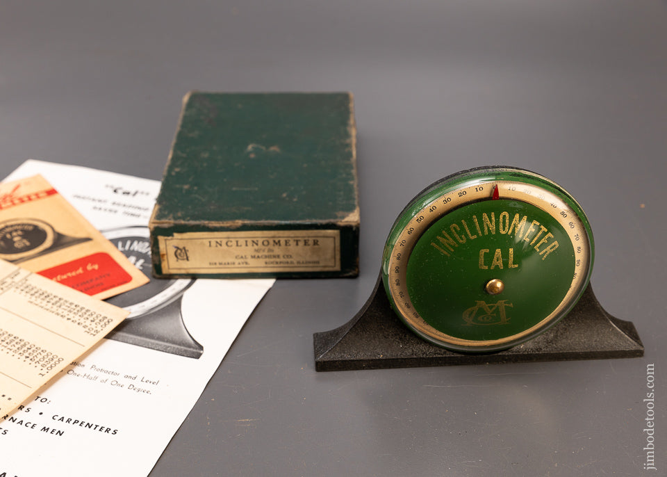 CAL MACHINE CO. 6 1/2 Inch Mantle Clock Level Mint in Box with Reverse Glass Mint in Box - EXCELSIOR 110216