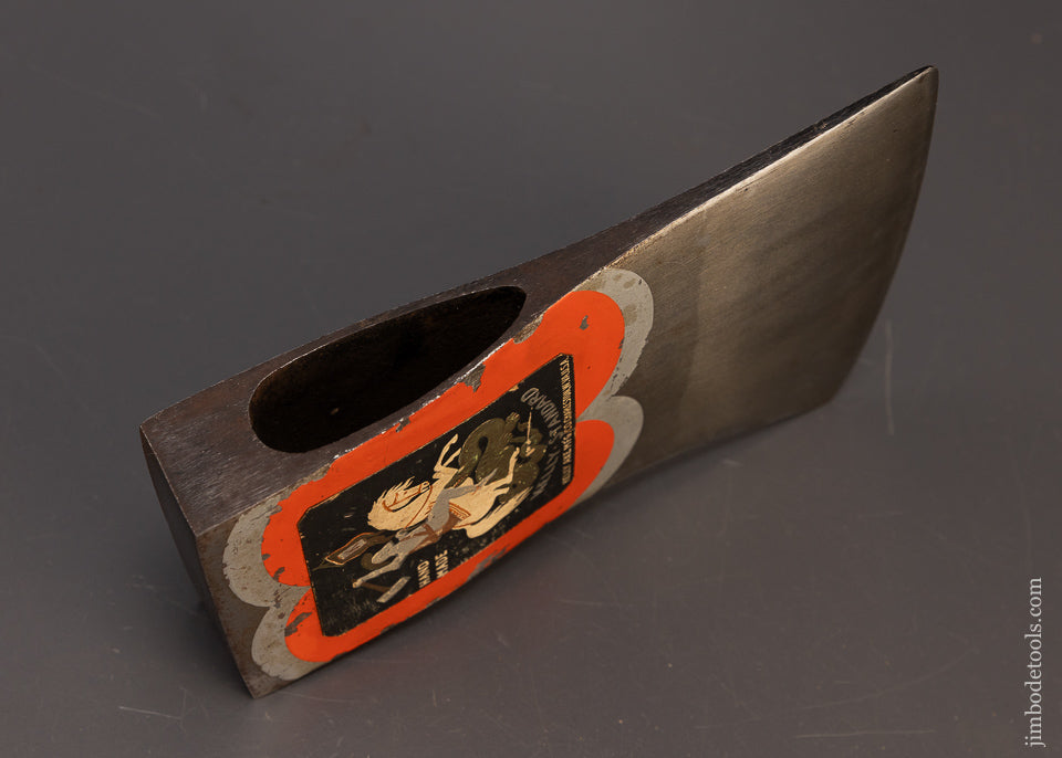 Very Rare Double Sided Advertising Axe with Full Paint & Labels on Both Sides KELLY FLINT EDGE & KELLY STANDARD - EXCELSIOR 110218