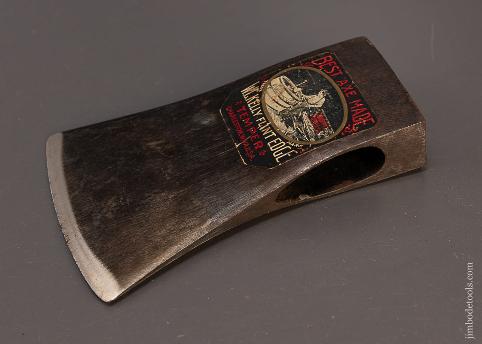 Very Rare Double Sided Advertising Axe with Full Paint & Labels on Both Sides KELLY FLINT EDGE & KELLY STANDARD - EXCELSIOR 110218