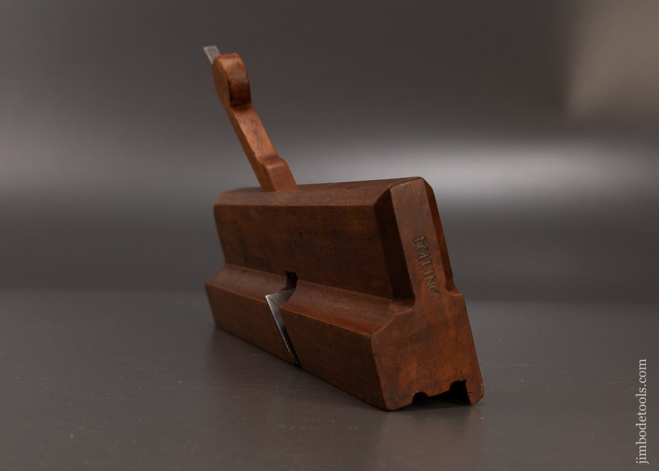 4 STAR Rare 18th Century Yellow Birch Fenced Double Cock Bead Plane by FOLLING - EXCELSIOR 110224