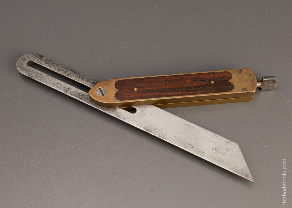 Sweet 9 Inch ROBINSON’S PATENT ST. JOHNSBURY Rosewood & Brass Bevel Square - EXCELSIOR 110483