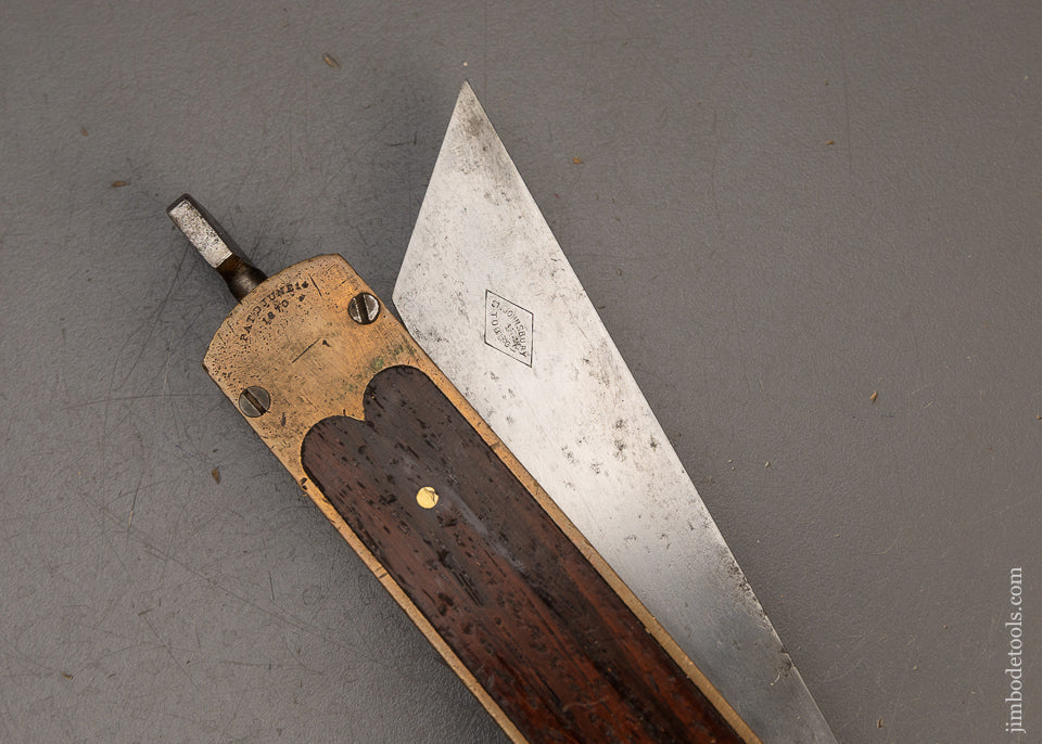 Sweet 9 Inch ROBINSON’S PATENT ST. JOHNSBURY Rosewood & Brass Bevel Square - EXCELSIOR 110483