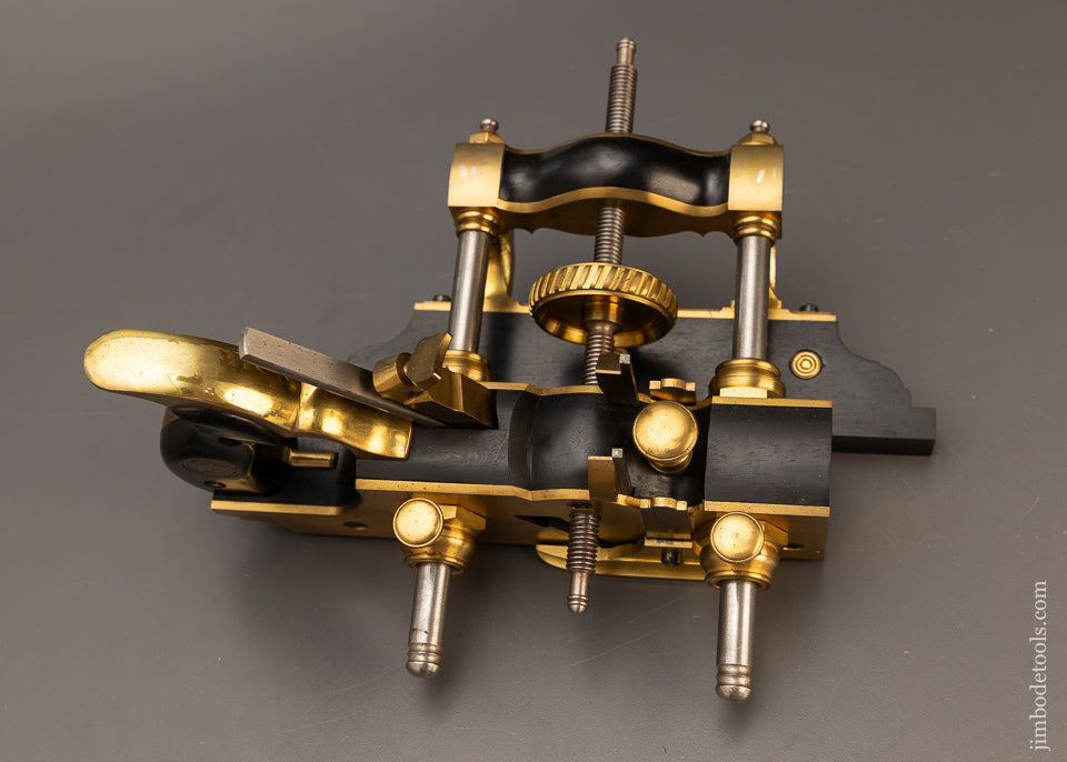 Phenomenal! Brass & Ebony Moving Filletster Plane by JIM LEAMY - EXCELSIOR 110602