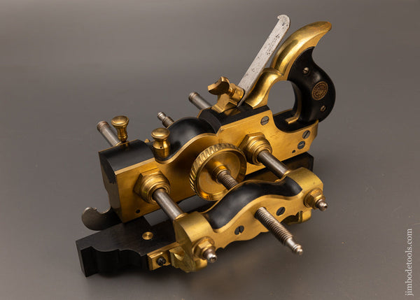 Phenomenal! Brass & Ebony Plow Plane by JIM LEAMY - EXCELSIOR 110658